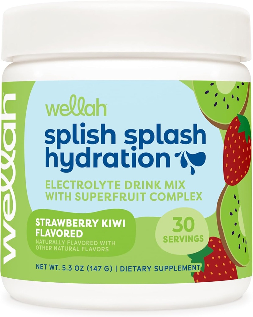 Wellah Splish Splash Hydration Electrolyte Drink Mix (Truskawka Kiwi Flavored, 30 Servings)