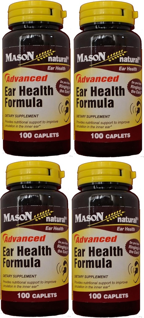 Mason Natural Advance Formuła zdrowia ucha Bioflavonoids Plus 100 Kapsułki na butelkę Opakowanie 4 Razem 400 Kapulety