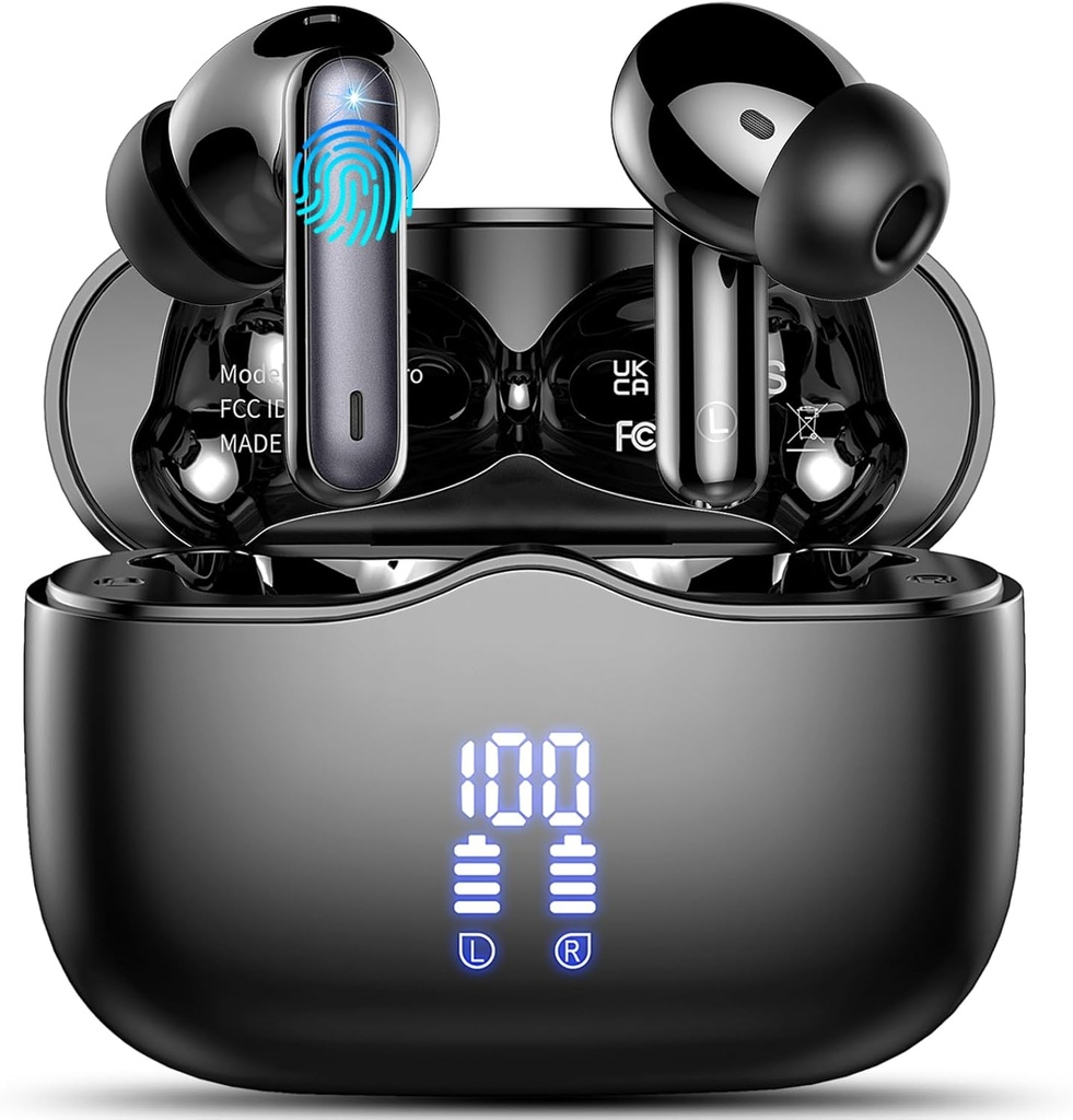 Wireless Earbuds, Bluetooth 5.3 Słuchawki w uchu z 4 ENC Hałas Cancelling Mic, HiFi Stereo Deep Bass bezprzewodowe słuchawki 40H Playtime, in- Ear Earbud Bluetooth Dual LED Display IP7 Waterproof, USB- C