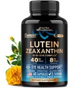 Witaminy oka - Luteina i suplementy Zeaksantyny - AREDS2 Suplement oparty dla seniorów i dorosłych - Zdrowie oczu i Vision Support - Szafran, Cynk, Witaminy, Miedź, Super Zielonych - Made in USA, 60 Kapsułki