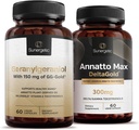 Premium Geranylgeraniol Plus Annatto Max DeltaGold - dla zdrowia serca, zdrowego starzenia się, wsparcia immunologicznego i ogólnego wellness - Geranylgeraniol 60 kapsułki - Annatto Max 60 kapsułki