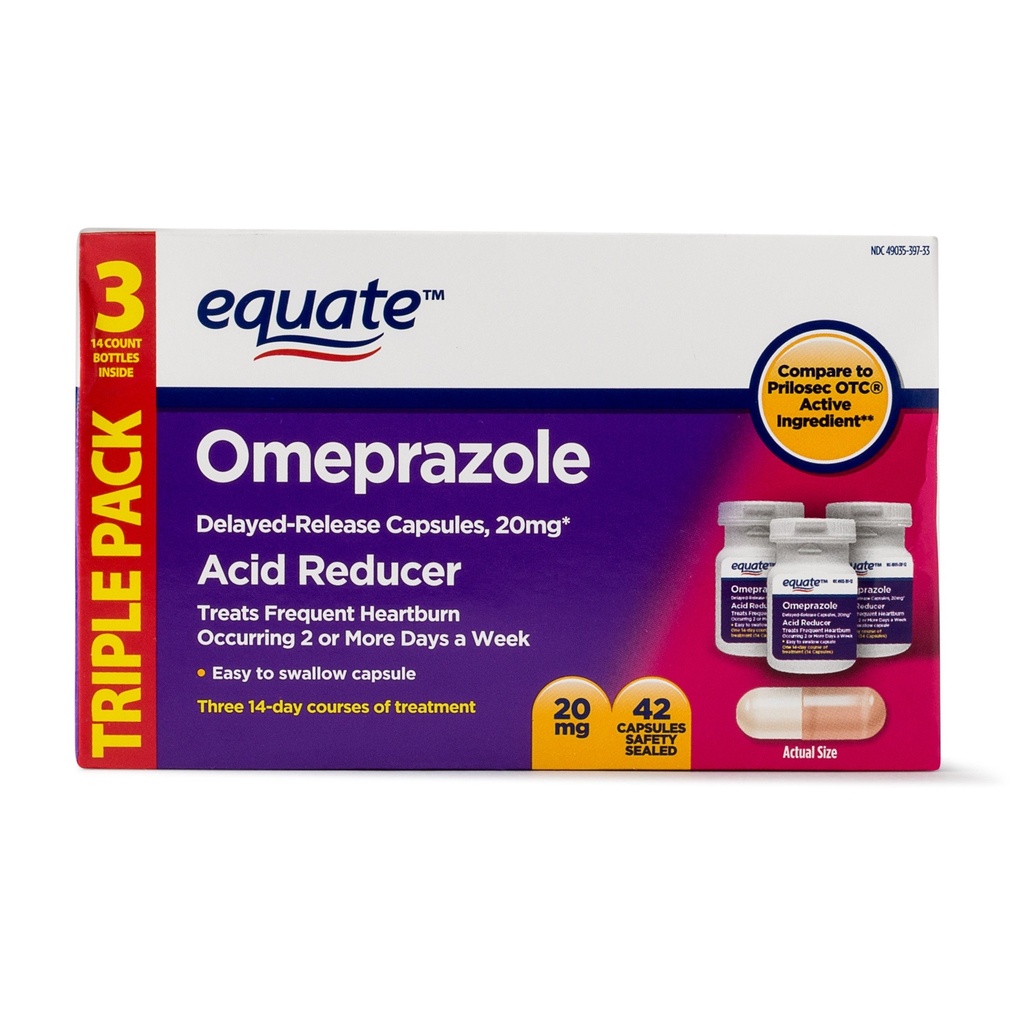 Równanie - Omeprazol Magnez 20,6 mg, Reduktor kwasowy, Opóźnione uwalnianie, 42 kapsułki (opakowanie zawierające 2 kapsułki)