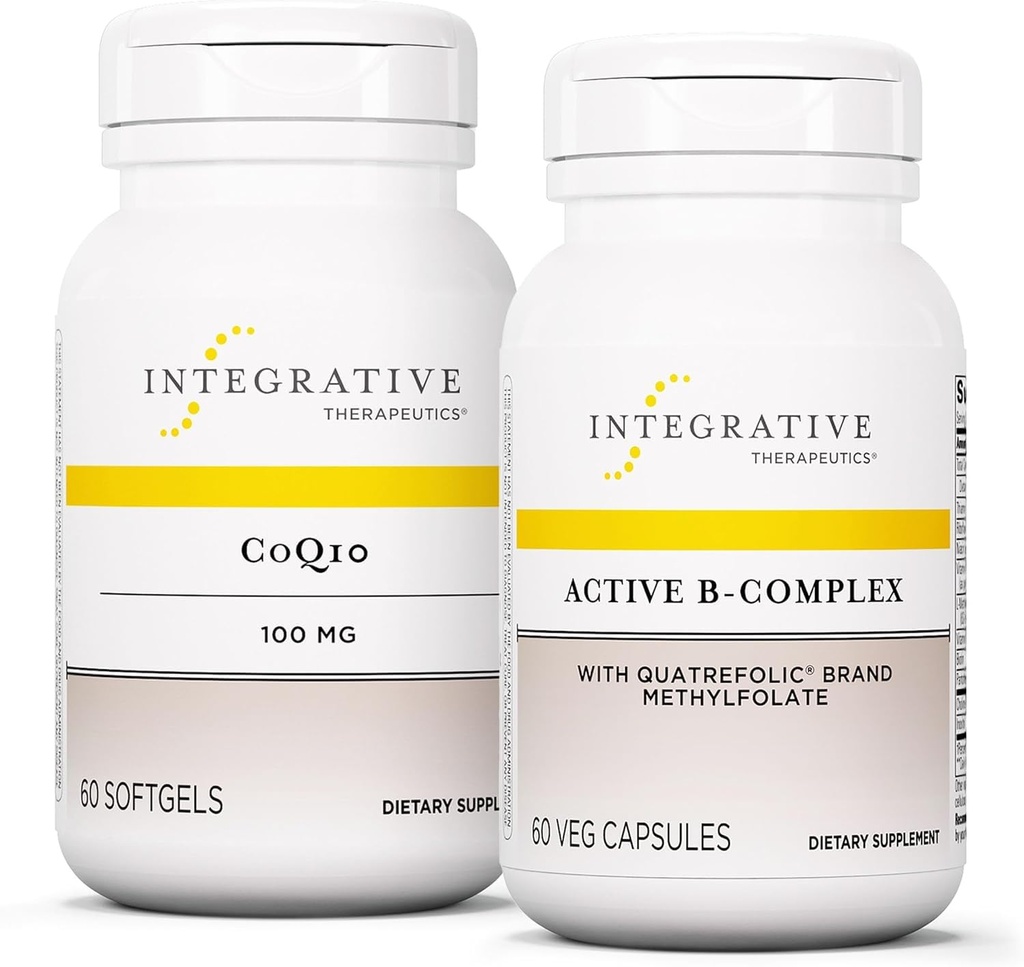 Interaktywny zespół terapeutyczny z Active B- Complex, 60 kapsułek i CoQ10 (100 mg), 60 softgeli - Active B- Complex to Support Energy Metabolizm * - CoQ10 to Support Heart & Brain Health *