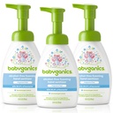 Babyganics Alkohol Bezpieniący Sterylizator do rąk, Pompa butelka, Wolny zapach, 8.45 oz, 3 Pack