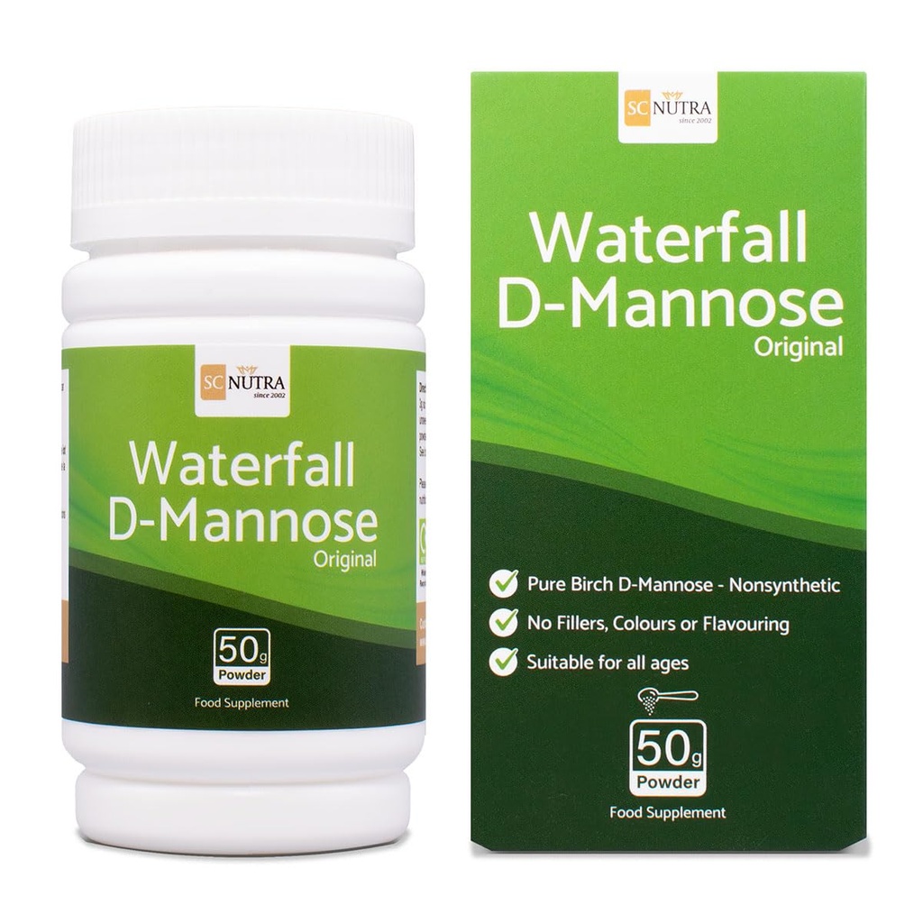 Wodospad D- Mannose Proszek - 100% Czysty D- Mannose Proszek naturalnie zasysany z brzozy - Nie mieszanka - Wolny od wypełniaczy i żurawiny - 50g / 1.76oz