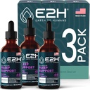 E2H Natural Sleep Aid - Płynna melatonina z rumiankiem, Theanine - Sen lepiej, głębiej, dłużej - Wegan, GMO- Free - Zapewnia ulgę stresową (3 butelki)