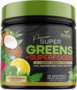 Zielony proszek Superfood Supplement - Super Zielone Czerwone Smoothie Mix z Spirulina, Trawa pszenna, Chlorella, Beets, Probiotyki, Naturalne przeciwutleniacze - Wegan, Non-GMO - 28 Sługi