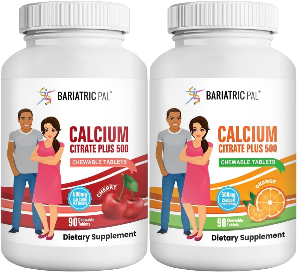 BariatricPal Wapnia Citrate 500mg Tabletki do rozgryzania i żucia - 2- Flavor Variety Pack