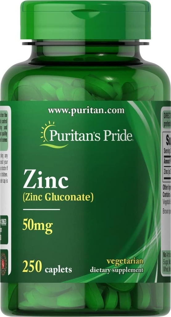 Puritan 's Pride Cynk 50 Mg, 250 Hrabia