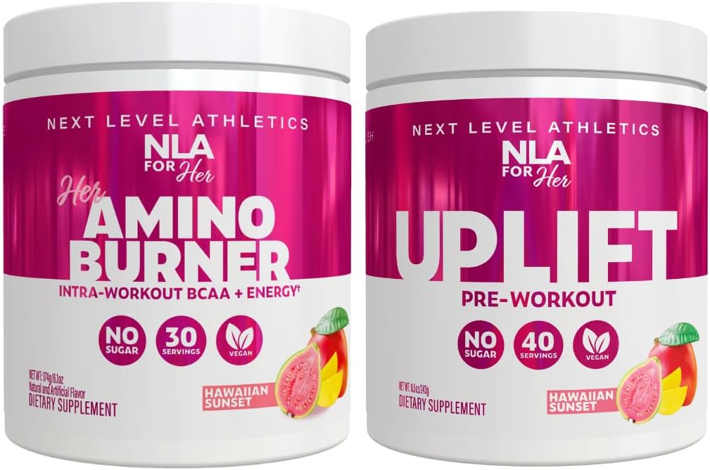 NLA for her Pre / Intra Workout Stack (zawiera jej Termogeniczne Amino Hawajski Zachód słońca i uplift Pre Workout Hawaiian Sunset)
