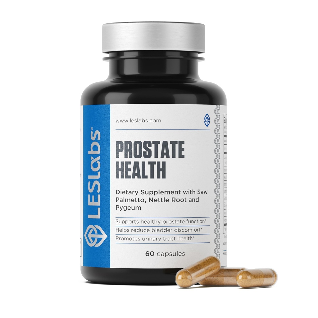 LES Labs Prostate Health – Prostate Support, Urinary Tract Health, Fewer Bathroom Visits & Improved Sleep – Saw Palmetto, Pygeum, Beta Sitosterol & Nettle Root – Non-GMO Supplement – 60 Capsules
