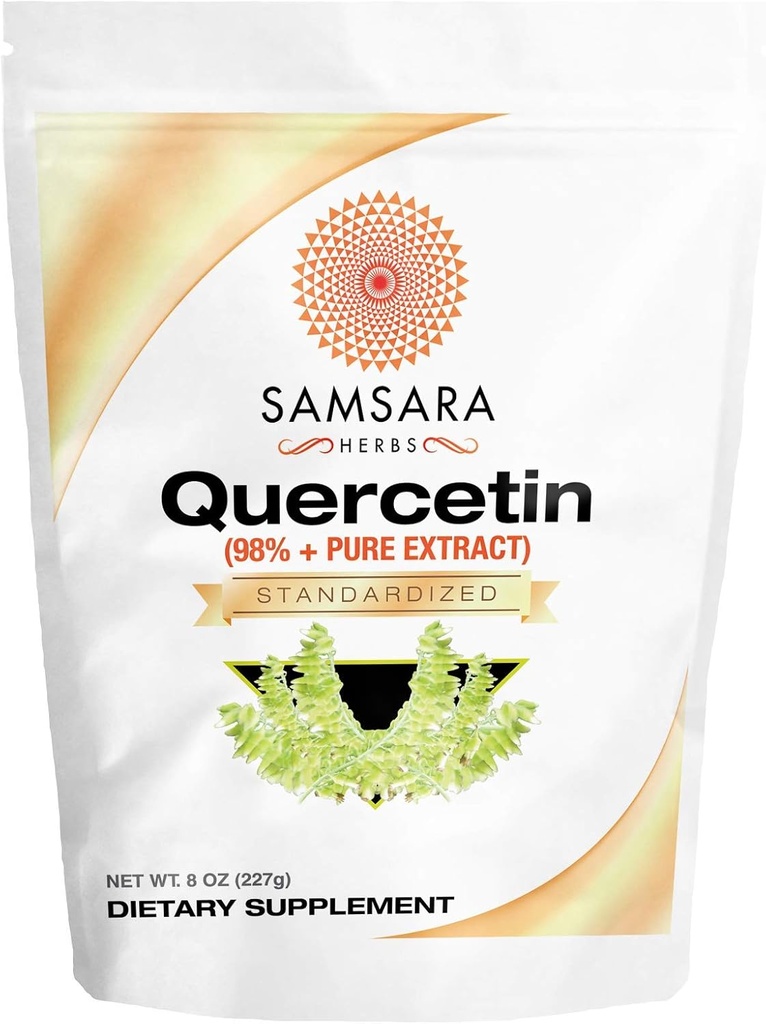 Samsara Herbs Quercetin 98% + czysty proszek ekstrakcyjny (8oz / 226g) - równa się 452 x 500 mg kapsułki