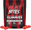 BEAST BITES - Kreatyna Infused Gummies - 5g Creapure Creature Monhydrate Per Serving - NSF Certified for Sport - 30 Służenia