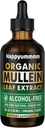 Mullein Drops for Lungs Cleanse, Vegan Mullein Leaf Extract Tincture with Chlorophyll, Wsparcie immunologiczne, układu oddechowego - 4 fl oz (120 ml)