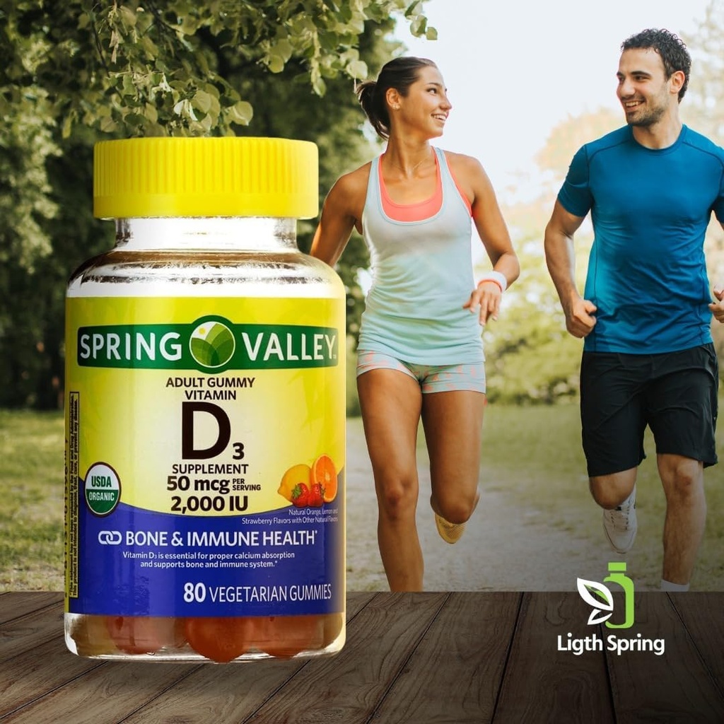 Witamina D3 Gummy, 2000 j. m., 80 Ct + witaminy i minerały - Better Lighte & Spring Guide © A to Z for Immune & Bone Health British 124; Pomarańcza, Lemon & Strawberry (1 opakowanie 80 Ct)