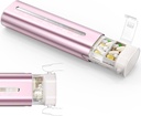 Zannaki Aluminium 7 Dzień Cotygodniowy Pill Organizator, Przenośny pióro przypadku podróży z trzema warstwami uszczelnienia, Duża pojemność Cute Daily Pill Box, Pojemnik na tabletki na witaminy, Pigułki, Suplementy i Medycyna