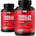 FORCE FACTOR Tribulus Terrestris Max dla mężczyzn 2 -Pack, Testosteron Booster, męski suplement witalności, Made with Key Natural Ingredients Superior Absorption, 2000mg, 240 kapsułki, czerwony