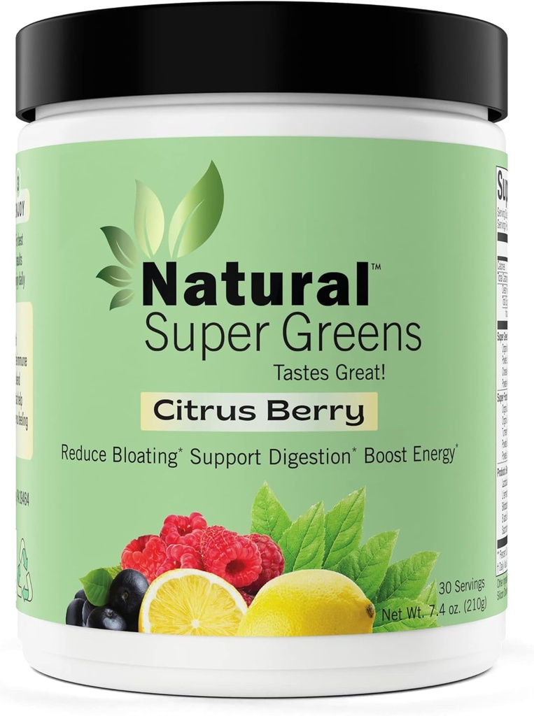 Super Zielony Proszek Organiczny 124; Zielone Suplementy Biżuteria 124; Wielkie Degustacje owoców i warzyw Sok & Smoothie Mix Probiotyki & Enzymy i Chlorella (Citrus Berry) 1 pozycji, 7.4 Ounce