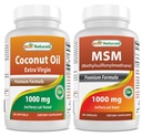 Najlepsze Naturals Extra Virgin Coconut Oil 1000 mg & MSM 1000 mg