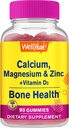 Wapń, Magnez, Cynk + Witamina D3 Gummies by WellYeah 124; Wsparcie dla zdrowia kości, mięśni i nerwów, Wsparcie immunologiczne 124; dla mężczyzn i kobiet 124; Gluten Free, Nie GMO 124; Malina Flavor 124; 90 Count