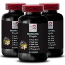 Korzyści z jagód - RESVERATROL COMLEX - Codzienne przeciwutleniacze, Acai Berry Siła, Elderberry Boost, Grape Skin Boost, Pomegranat Energy, Goji Berry Power, Hydration Factor 3 Butelki 180 Kapsułki
