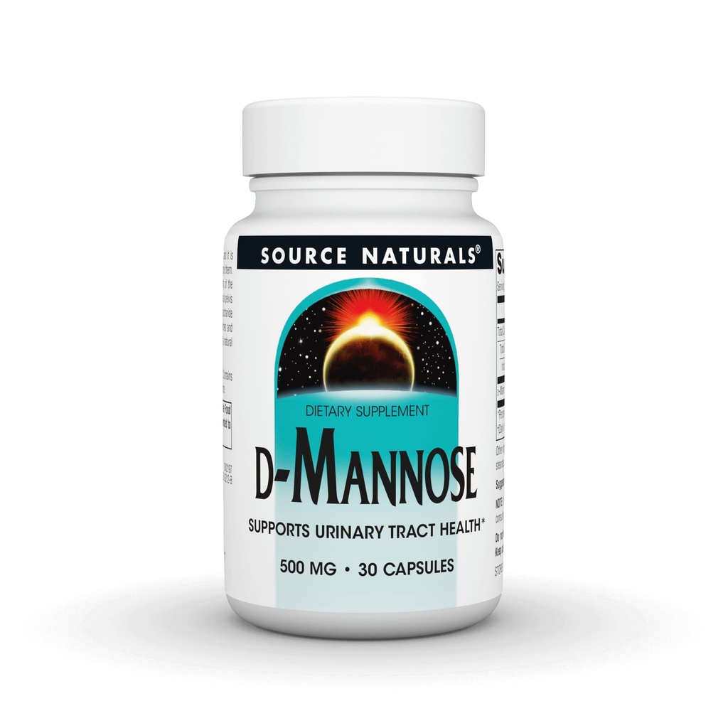 Źródło Naturals D- Mannose, Potent Trakt moczowy & Bladder Health Support *, 500mg - 30 kapsułki