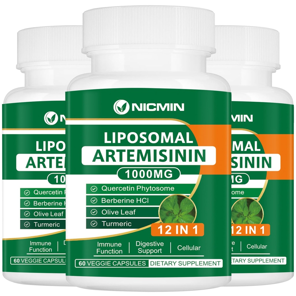 Liposomal Artemisinin Supplement 1000mg, Sweet Wormwood Extract with 200mg Quercetin Phytosome, Maximum Absorption for Antioksydant 180 Kapsułki