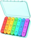 Pill Organizer 3 razy dziennie, Cotygodniowy Pill Organizer 3x dziennie, Pill Box 7 dzień, Daily Pill Box Organizator, Travel Container Pill Cases Organizatorzy 7 dzień, Medicine Organizator do trzymania witamin i medycyna