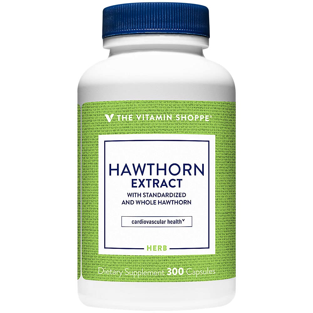 Ekstrakt Witamina Shoppe Hawthorn, ze znormalizowanym i całym Hawthorn, Potężny przeciwutleniacz, który wspiera zdrowie układu krążenia, Wspiera zdrowie komórkowe (300 Kapsułki)