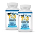 Absolute Nutrition Tyroid T3 Radykalne Wsparcie Metaboliczne dla Kobiet i Mężczyzn, Energia i Focus, Zdrowe funkcje tarczycy, Naturalna formuła, Non-GMO, Brak kofeiny, 2 Pack 60 Służenie, 120 Kapsułki