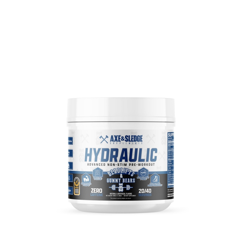 Axe & Sledge Hydraulic Pre- Free Stime-Workout Proszek dla mężczyzn i kobiet 124; Wydajność, Stamina, Focus, Pompy i 124; L- Citrulline, Beta Alanine, Kreatyna, Caffeine- Free, Deadlift & Gummy Bears