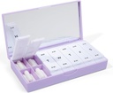 PORT X POLISH Designer Weekly Pill Box Organizator (AM / PM 2X Daily, Lilac) 124; Compact, Stylowe 7- Day suplement witaminy Case Amend124; Cute Portable Mini Travel Medicine Carrier 124; BPA- Free Pillbox Caddy