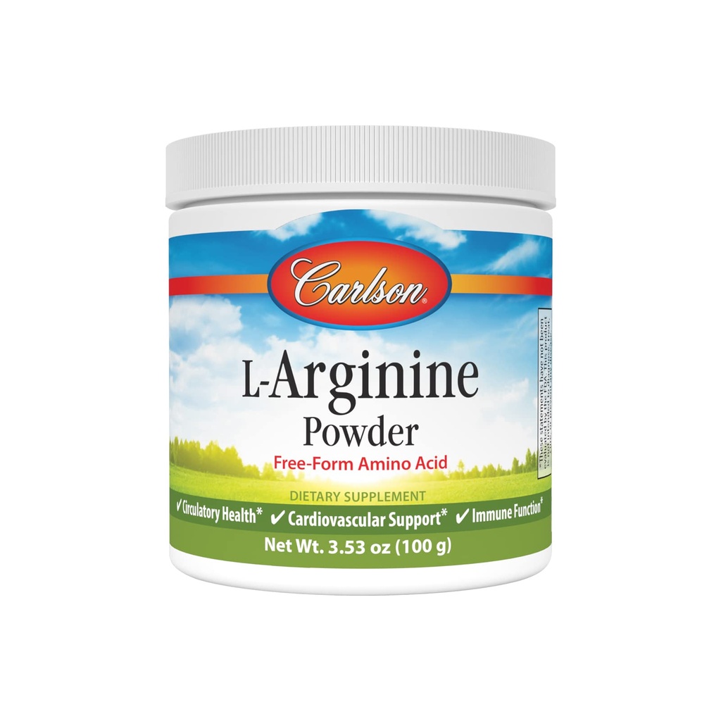 Carlson - L- Arginina w proszku, Free- Form Amino Acid, Circulative Health, 3.53 oz (100 g)