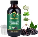 Immunia Elderberry Syrop pomaga wzmocnić system immunologiczny. Skoncentruj się z Elderflower, Thyme i Peppermint. Nie dodano cukru. Pyszny smak. 24 dni / butelka. (1- Pack)