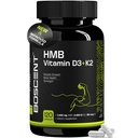 HMB i witaminy D3 Suplement 1000 MG (180 Kapsułek) - Suplementy HMB z 4000 UI D3 & Wapnia - Wzrost mięśni, Siła i lekarstwo - B- Hydroksy B- Metylobutyrate Butyrate - Budowniczy mięśni dla mężczyzn