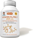 ANDREW LESSMAN Witamina K2 MK7 240 µg 60 Softgels - Zasadnicze dla zdrowego wykorzystania wapnia, Promotes Optimum szkieletal, Serce i zdrowie tętnicze. Żadnych dodatków. Małe łatwe do połykania Softgels