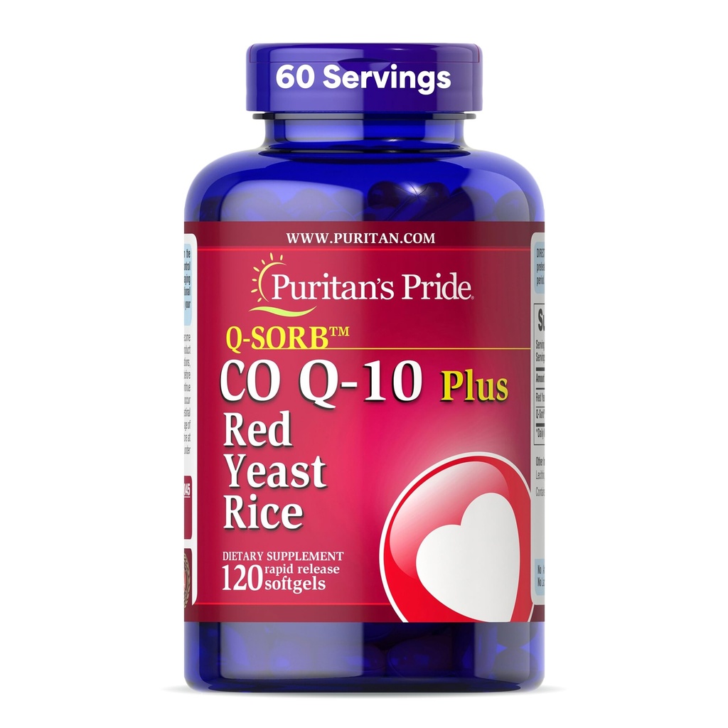 Puritan Pride Q- Sorb ™ Koenzym CoQ10 Suplement diety dla zdrowia serca, Gum jamy ustnej, i zdrowe wsparcie starzenia, Plus czerwony Yeast ryż dla poprawy trawienia, 120 Softgels szybkiego wydania