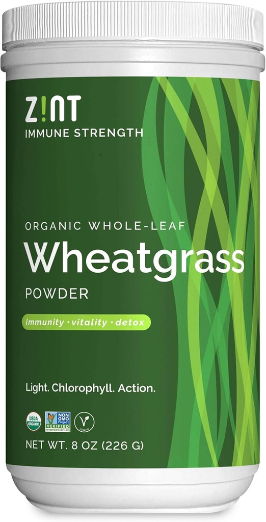 Zint Wheatgrass Proszek, Organiczny (8 oz): Potężny suplement wsparcia immunologicznego, Cały Liść Przeciwutleniacz Chlorofil Źródło Detox, Immunitet Booster