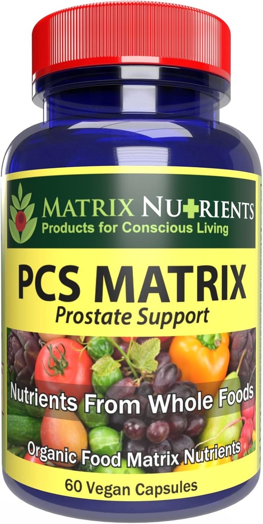 PCS Matrix - Dolne poziomy PSA dla zdrowej prostaty - 100% naturalnych składników: Saw Palmetto, Rabdosia, Scute, Plantago Focium, Chrysantaomum, Ganoderma, Lotus Seed - Kapsułki wegańskie (60ct)