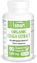 SuperSmart Organic Chaga Extract 1500mg per Day (High Strength) - Wild & Hand Picked Chaga Mushrooms Supplement Department 124; Non- GMO & Gluten Free - 90 Kapsułki wegetariańskie