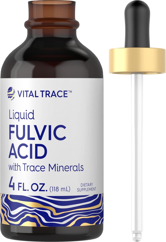 Carlyle Fulvic Acid Drops 4 fl oz Nether124; Jonic Trace Minerals Netherlands 124; Liquid Supplement Equipment 124; Vegetarian, Non-GMO & Gluten Free Nether124; by Vital Trace