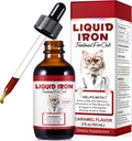 Żelazo Suplementy dla kotów, 60 ML Płynne żelazo z folianem i B12 Wspiera Anemię, Niskie poziomy Enery i Lethargy, Promotes Red Blood Cell formation and Blood Health
