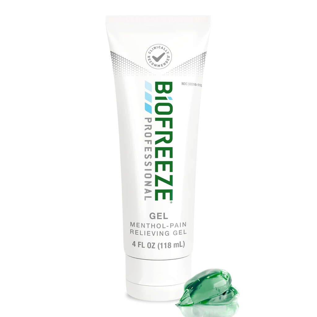 Biofreeze Professional żel ból ulga, kolano i dolny ból pleców ulga, zapalenie stawów ulga, ból mięśni ulga, ból szyi ulga ból, chłodzenie stawów ulga ból, Menthol żel 4 Fl Oz