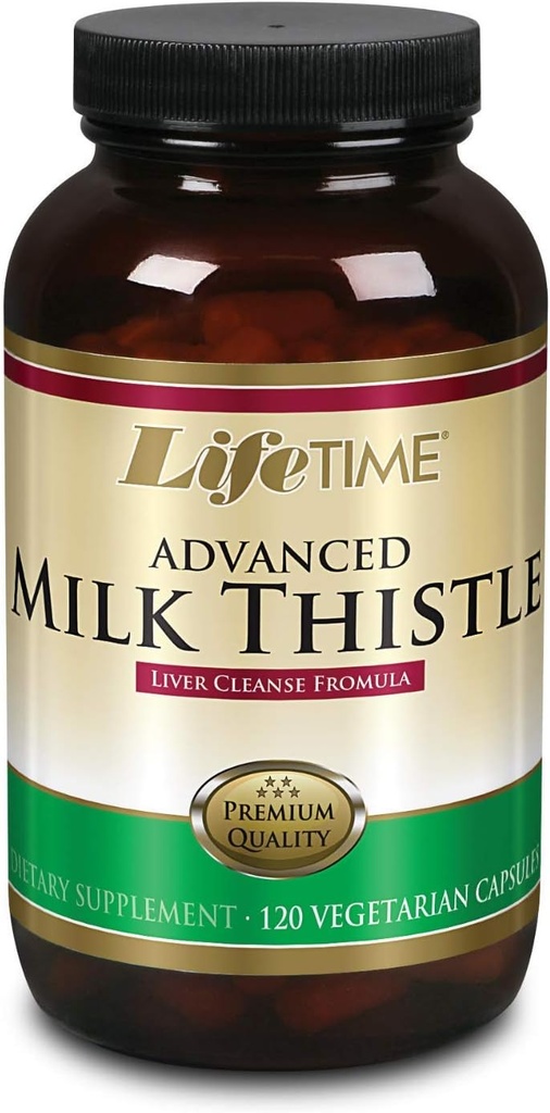 LiFETIME Milk Thistle Blend Liver Cleanse Formula 124; z Dandelion Root i Turmeric (120 CT)