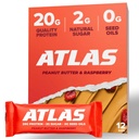 Atlas Protein Bar, 20 g Protein, 1 g Cukier, Czyste składniki, Gluten Free (Odmiana czekolady, 12 Hrabia (Opakowanie po 1))