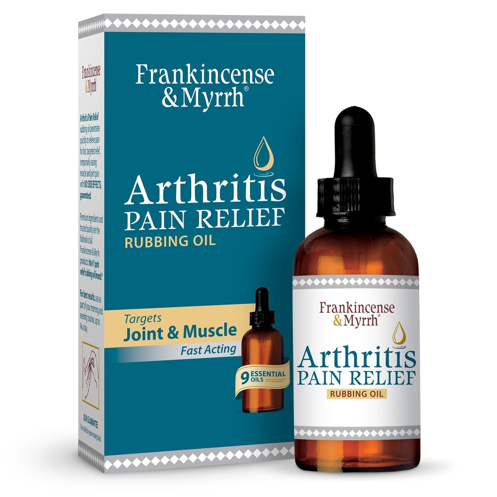 Frankincense i Myrrh Artretitis Pain Relief Rubbing Oil - Artretitis Pain Reliever with Frankincense Essential Oil for Sciatica, Lower Back, Neck, Hands, Knees, Joints and Shoulders, 2 fl.oz. - 1 Pack