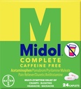 Midol Complete Cafeline Free Cappets 24ct: Midol Complete Cafeline Free Menstrual Pain Relief Cappets with Acetaminophen, Zapewnia ból głowy Relief i okres Cramps Relief, 24 Count