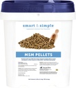Smart & Simple MSM Pellety 124; Pomaga zarządzać efektami stresu 124; Pomoc w suplemencie koni w komórkowym i wzmacniania tkanek 124; 56 Służenia 124; 2.4 Lb Bucket