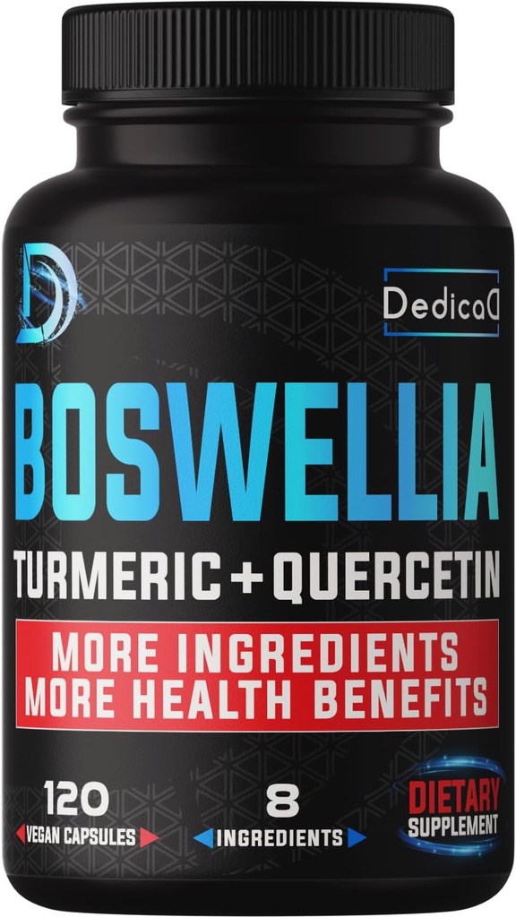 Boswellia Serrata - Mieszane Turmeric, Quercetin, Citrus, Ginger, White Willow, Alfalfa - Wsparcie Chrząstki, Immune & Body Health - 120 Kapsułki