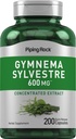 Piping Rock Gymnema Sylvestre Suplementy 600 mg 124; 200 Kapsułki 124; koncentrat Herbal Extract 124; Non- GMO i Gluten Free